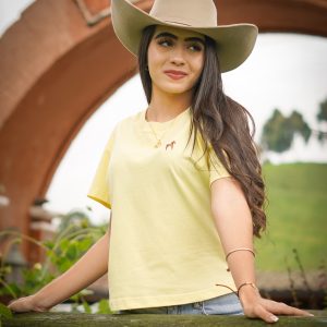 Camisetas Básicas Mujer Amarilla